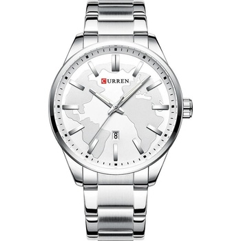 Curren Мъжки часовник Curren Continental, Неръждаема стомана, Сребрист / Бял (CURREN-8366-SILVER-WHITE)
