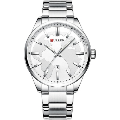Curren Мъжки часовник Curren Continental, Неръждаема стомана, Сребрист / Бял (CURREN-8366-SILVER-WHITE)