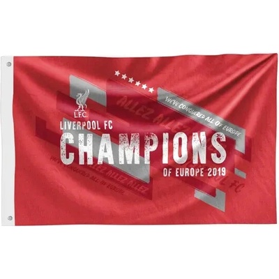 Klubová vlajka 152/91cm FC LIVERPOOL Champions of Europe 2019
