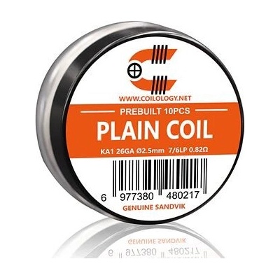 Coilology Předmotané spirálky Sandvik Plain Coil Kanthal A1 10ks 0,82ohm