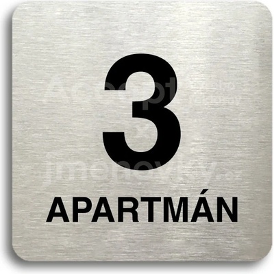 ACCEPT Piktogram 3 apartmán - stříbrná tabulka - černý tisk bez rámečku