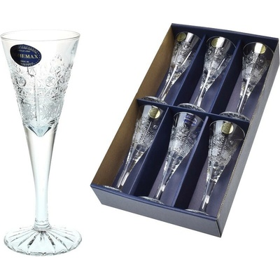Bohemia Crystal BOHEMIA CRYSTAL Broušené sklenice na destiláty likér panáky brus Klasik 6 x 60 ml