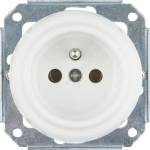 Reblig - Порцеланова ретро домашна розетка без рамка 250V/16A бяла (RG0179)