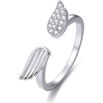 Silenti Jewelry Сребърен пръстен "Криле" - 7 - 54.5мм (17.2мм диам. )