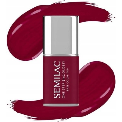 Hybridní lak 3v1 Semilac One Step Glossy 7ml S570 Dark Raspberry