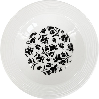 Porcelánový polévkový talíř Croft Velvet 23cm - bílá/černá, by inspire