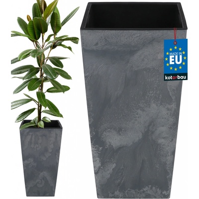 Prosperplast Kvetináč s vložkou Urbi Square 33 x 61 x 33 cm Š x V x H, antracitová/betón