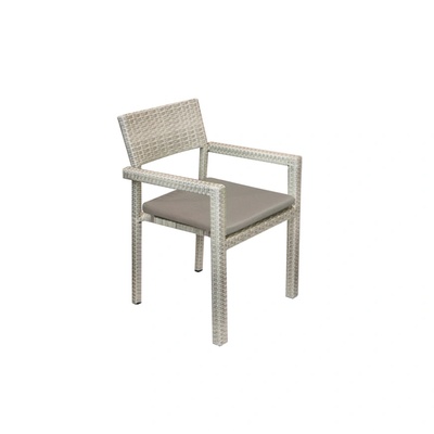 Mira-N Стол с подлакътник pvc ратан Сива ръзглавница (0195223)