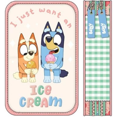 Bluey Ученически несесер с две отделения и съдържание Bluey ICE CREAM (260332)