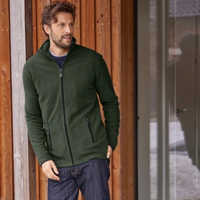 Blancheporte Mikina na zip z mikrofleecu khaki