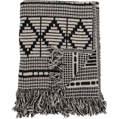 Bloomingville Шалте Gutte от рециклиран материал 130 x 160 см черно (82049671)