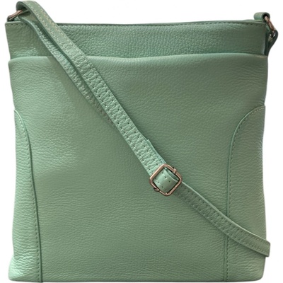 Vera Pelle dámská crossbody kabelka kožená světle mentolová 1511 s.zelená