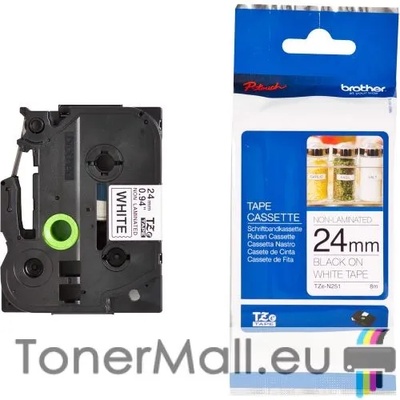 Brother Tape Black on White Brother TZ-N251