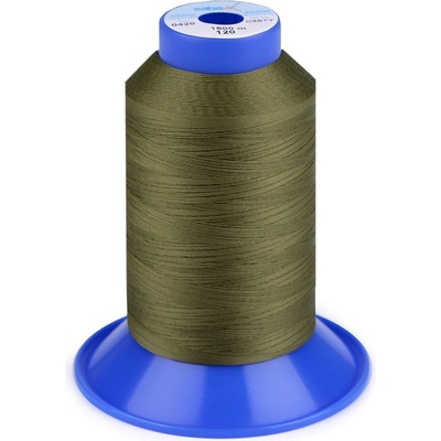Nitě elastické Sabaflex 120; 1500 m, velké, 420 zelená khaki stř.