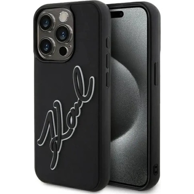 KARL LAGERFELD Калъф Karl Lagerfeld 3D Rubber Signature за iPhone 15 Pro - черен (3666339257569)