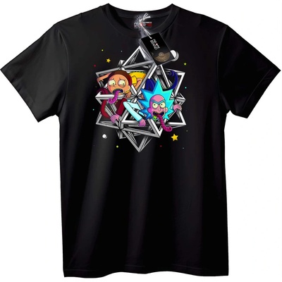 NOONEBRAND Тениска Rick and Morty Геометрия - 2XL, Black