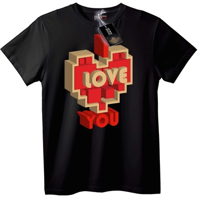 NOONEBRAND 3D Love You сърце тениска - S, White