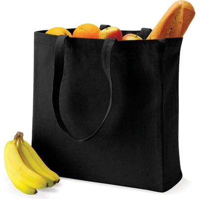 Quadra Plátená nákupná taška QD23 Black 39x42x13 cm