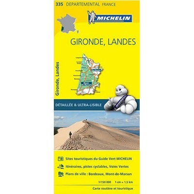 mapa Gironde, Landes 1:150 t.