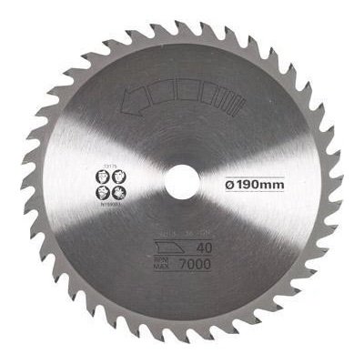PIRANHA X13175 - Pílový kotúč TK 190*20,0mm, 40Z