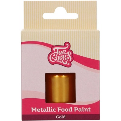 FunCakes Metalická jedlá barva Zlatá 30 ml