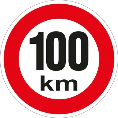 Walteco Značka rychlosti retroreflexní 100 km/h, 200x200mm, samolepka , 20140