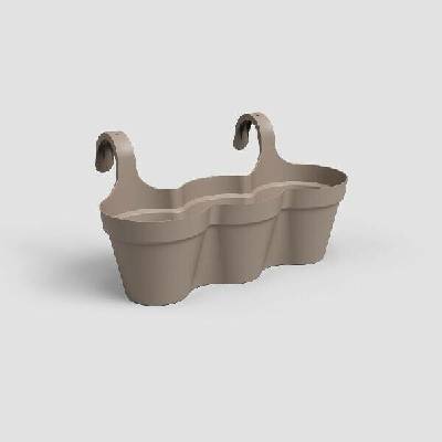 Artevasi Květináč CAPRI balkonový trojitý 54cm plast šedá matte taupe