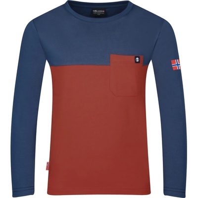 Trollkids Детска блуза с дълъг ръкав Trollkids Kid's Bergen Longsleeve Longsleeve - Red Clay / Summernight Blue - размер 92 (EU) (704-2207-1111)