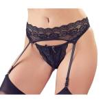 Cottelli Collection Еротичен дантелен жартиерен колан и прашки Cottelli