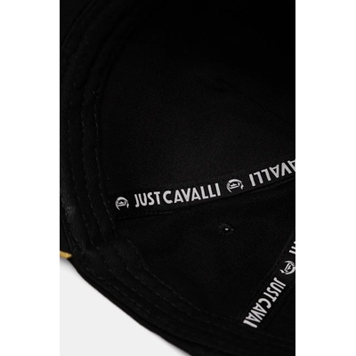 Just Cavalli Памучна шапка с козирка Just Cavalli в черно с апликация 78QAZK50 ZG318 (78QAZK50.ZG318)