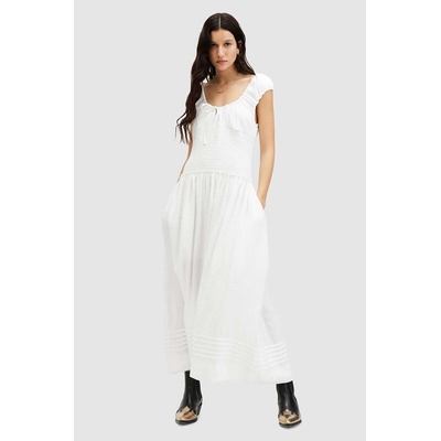 AllSaints Рокля AllSaints ELIZA MAXI DRESS в бяло дълга разкроена W204DA (W204DA)