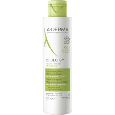 A-Derma Biology Dermatologické odličovacie mlieko Hydratačné čistiace 200 ml