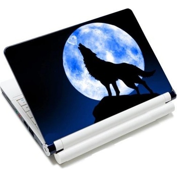 Samolepka, skin Huado na notebook 12"-15,6" Vlk vyjúci na mesiac