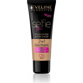 Eveline Cosmetics Selfie Time Make-up a korektor 2 v 1 05 Beige 30 ml