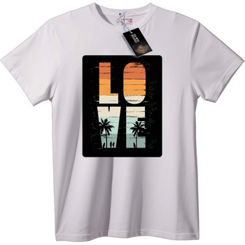 NOONEBRAND Тениска Любов Залез на Плаж - XL, White