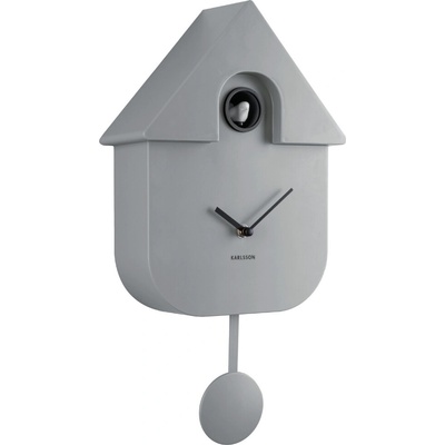 Present Time Šedé kukačkové hodiny Modern Cuckoo