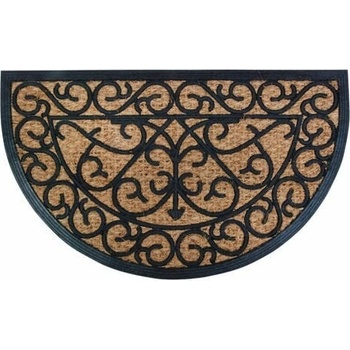 ESSCHERT DESIGN BEST FOR BOOTS půlkulatá s kokosovým vláknem a ornamenty černá 74,5 x 45 cm