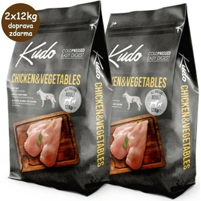 Kudo Dog LG Adult All Size Chicken & Vegetables 2 x 12 kg