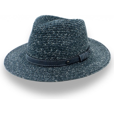 Krumlovanka letní klobouk Fedora P-0191123C modrý jeans