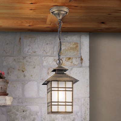Orion AL 11-1116/1 - Екстериорна висяща лампа KIKO 1xE27/11W/230V IP44 бронзов/патина (OR0231)