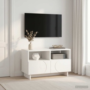 vidaXL ТВ стойка 60 x 34.5 x 40 cm Бяло Инженерна дървесина (8011459)