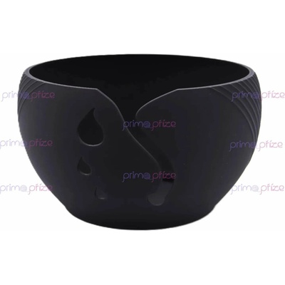 PrimaPrize Černá plastová miska na klubíčko 16x10cm vzor 02