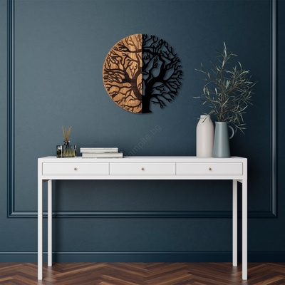 Asir Декорация за стена Ø 56 см дърво дърво/метал (as1658)