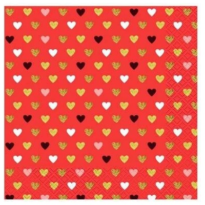 Godan papírové ubrousky XOXO červené 33x33cm