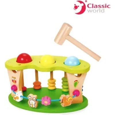 Classic World Цветна дървена играчка с чукче - Classic World