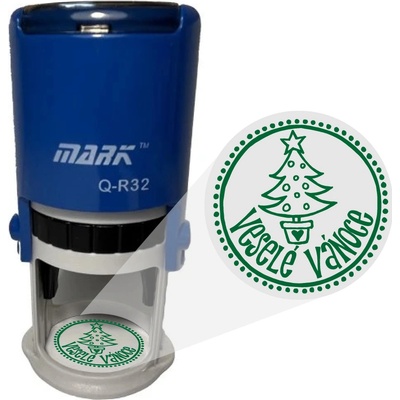 Mark Samonamáčecí razítko Veselé Vánoce 023 červená 40mm