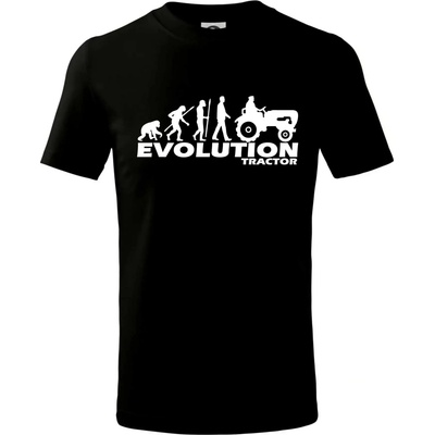 Evolúcia traktor tričko detské čierna