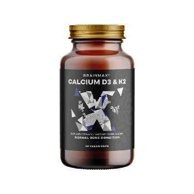 BrainMax Calcium D3 & K2, vápník s vitamínem D3 & K2, 90 rostlinných kapslí