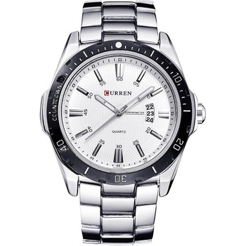 Curren Мъжки часовник Curren Quisle, Неръждаема стомана, Сребрист/Бял (CURREN-8110-SILVER-WHITE)