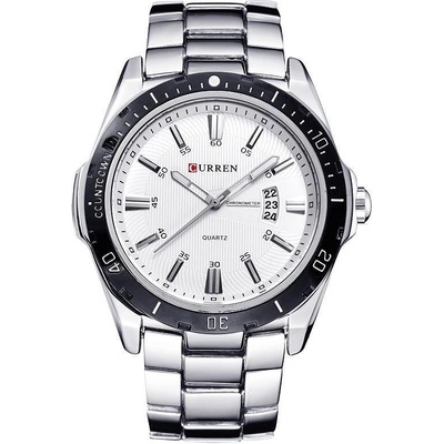 Curren Мъжки часовник Curren Quisle, Неръждаема стомана, Сребрист/Бял (CURREN-8110-SILVER-WHITE)